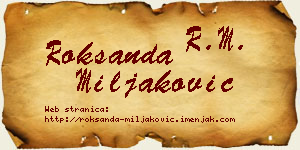 Roksanda Miljaković vizit kartica